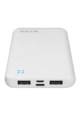 S-LINK G12N 10000mAh Micro+Usb+ Type-C Giriş+Çıkış Taşınabilir Pil Şarj Cihazı Powerbank BEYAZ