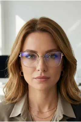 TARSS Sophia Brown Metal Cat Eye Mavi Işık Filtreli Gözlük | Şık Sap Detaylı