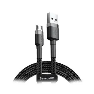 Baseus Cafule Usb-A to Micro Usb 2.4A Şarj Kablosu 1m - Gri/Siyah