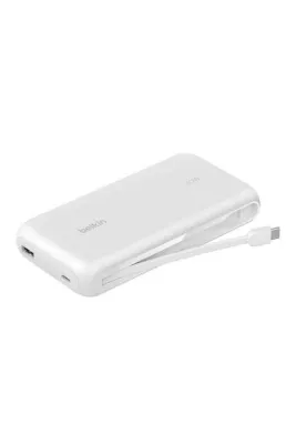 Belkin BPB024FQWH BoostCharge 20.000 mAh 30W Entegre USB-C Kablolu Powerbank – Beyaz