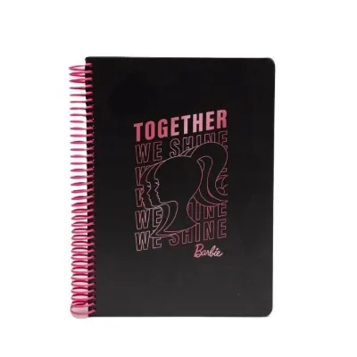 Barbie Butik Defter Together We Shine Spiralli Noktalı Siyah 96 Yaprak