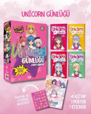 Unicorn Günlüğü Seti - Pembe Günlük - Kutulu