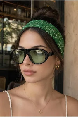 Eyesofia Pyrona Vintage Siyah Yeşil Unisex Ultra Hafif Uv400 Filtreli Güneş Gözlüğü