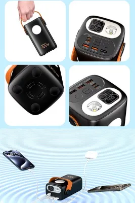TECHNOMEN 60000 mAh Powerbank Büyük Kapasiteli Güç Bankası Dizüstü Bilgisayar için Taşınabilir 100 W USB C Hızlı Şarj