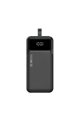 EP 30000 MAH 22.5W TURBO ŞARJ DAHİLİ KABLOLU DİJİTAL LED GÖSTERGELİ PD VE QC 3.0 POWERBANK EP4331