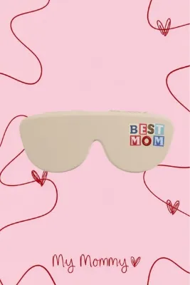 CARRY ME CASE BEST MOM Katlanabilir Bej Silikon Gözlük Kılıfı