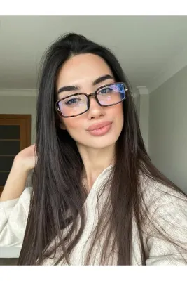 funeyes Centro Leopar Desenli Köşeli Dikdörtgen Unisex Mavi Işık Korumalı Gözlük 42 -23-145