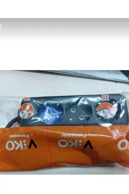 viko 3lü grup piriz siyah 2 m topraklı priz
