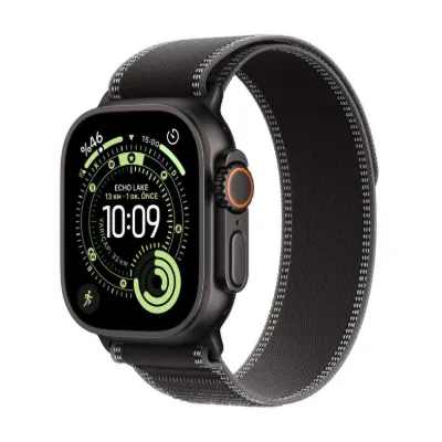 Apple Watch Ultra 3 GPS + Cellular 49mm Siyah Titanyum Kasa ve Siyah/Kömür Trail Loop - S/M