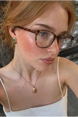 Eyesofia Kohli Unisex Vintage Leopar Çerçeveli Oval Ultra Hafif Blue Block Mavi Işık Filtreli EkranGözlüğü