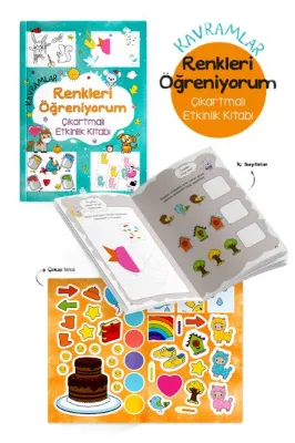 Kavramlar - Renkleri Öğreniyorum Çıkartmalı Etkinlik Kitabı 3 + Yaş