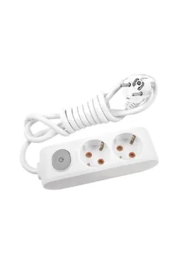VİKO Multilet Kablolu Anahtarlı Topraklı Ikili Grup Priz Uzatma 3 Metre