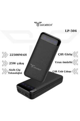 Lucatech Samsung A26 5G / A30 / A30s / A31 / A35 5G uyumlu 22.500 mAh Hızlı Şarj Powerbank