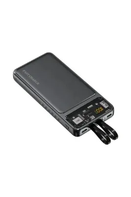 POLYGOLD Hızlı Şarj 10.000 Mah Prime Dijital Göstergeli Dahili Çoklu Kablolu Şeffaf Powerbank