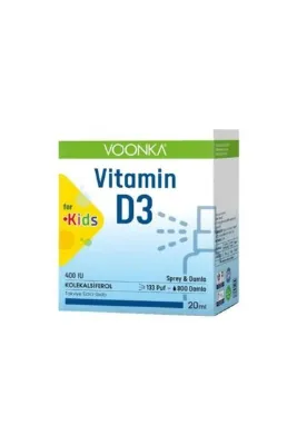 Voonka Vitamin D3 For Kids 400 IU Sprey & Damla 20 Ml