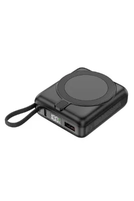 S-LINK M10L 10000mAh Magsafe 15W PD22.5W+QC3.0 18W Siyah Led Logo Şarj Cihazı Powerbank