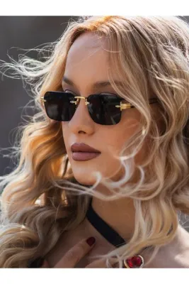 Angel Eyes Dikdörtgen Tasarım Gold Siyah Asetat Çerçeve Siyah Cam Unisex Güneş Gözlüğü DB7116 David Bckhm