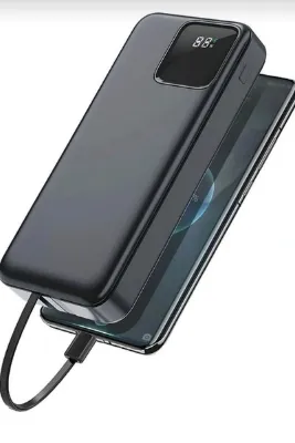 KOİ TECH Powerbank 20.000 mAh | 22.5W PD Hızlı Şarj | LED Göstergeli | Dahili Kablo | Type-C & iOS Uyumlu