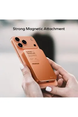 Momax Q.Mag X1 10.000 mAh Manyetik Kablosuz Powerbank – Turuncu