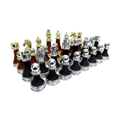 Mnk Satranç Taşı Zamak Bordo Siyah T0356