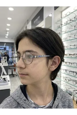 MERISU Mavi Gri Desenli Genç/Çocuk Unisex Gözlük – Optik Cam Değişimine Uygun 38 ☐ 17 - 135