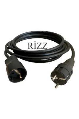 RİZZ TEKLİ SİYAH RENK 3x2,5 MM CCA TTR 3 METRE TOPRAKLI KAUÇUK SEYYAR ELEKTRİK KABLOSU