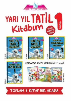 1. Sınıf Yarı Yıl Tatil Kitabım Seti - 8 Kitap Takım