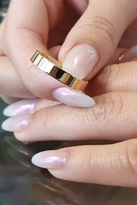 Silver Self Gümüş Alyans 5 Mm Düz Altın Kaplama