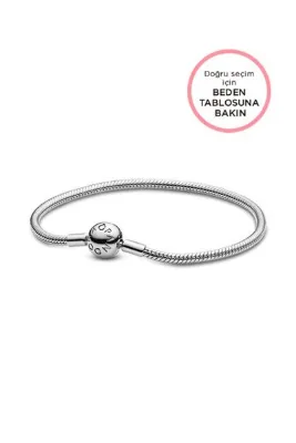 Pandora Moments Düz Klipsli 925 Ayar Gümüş Bileklik