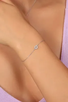 Bilsen Store 925 Ayar Gümüş Beyaz Zirkon Taşlı Gezegen Bileklik
