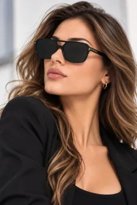 LUPİX TREND KARE HAVACI KADIN ERKEK ÜNİSEX UV 400 SİYAH GÜNEŞ GÖZLÜĞÜ