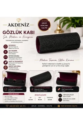 Akdeniz Kutu Taşınabilir Lüks Işıltılı Gözlük Kapı