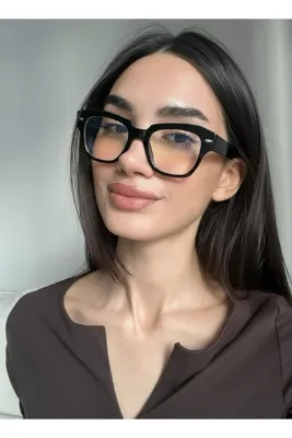 funeyes Stane Kalın Siyah Çerveçe Popüler Mavi Işık Korumalı Blue Block Şeffaf Ekran Gözlüğü