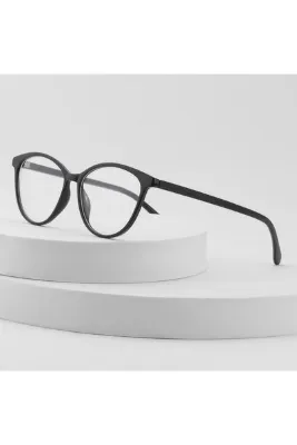 Makro Optik Minimalist Tasarım İnce Çerçeveli Leopar Mavi Işık Korumalı Yuvarlak Gözlük