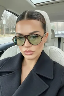 REN EYEWEAR Sepia Air Unisex Leopar yeşil camlı Pilot Güneş Gözlüğü | UV400 Koruma
