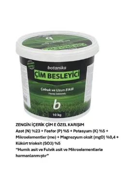 Botanika Çim Gübresi Coşturan 10kg Granül Besleyici Gübre NPK Hümik Asit Mikro Elementler Ultra Karışım Etki