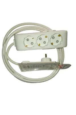 bora elektrik 1metre Ince Fişli 3 Lü Grup Priz Uzatma Kablo Ara Kablo(DAR ALANLARDAKİ PRİZLERE TAKILABİLMESİ IÇİN)