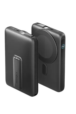 Energea MagPac Ultra 10000mAh Qi2 25W Dahili Kablolu Standlı Manyetik Powerbank - Siyah