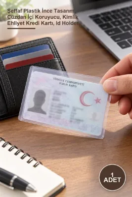 Yenilig 1 Adet Kimlik Kart Koruma Kabı – Şeffaf Plastik İnce Tasarım, Cüzdan İçi Koruyucu, Kimlik Ehliyet Kredi Kartı, Id Holder