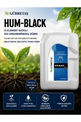 GÜBRETAŞ HUM-BLACK 20 Lt Köklendirici (Humik ve Fulvik Asit Esaslı Organomineral Gübre)