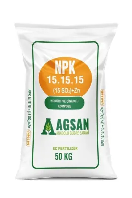 AGSAN ORİJİNAL Süper 15-15-15 + 15 SO3+Zn Kükürtlü Çinkolu Kompoze Taban Gübresi 10 KG(İÇİNDE DANE LEONARDİT KARIŞIMI YOKTUR)