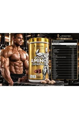 kevin levrone Gold Amino Bcaa Complex Amino acid Chews tablet 1 kg - 55 SERVİS - Çikolata Tablet