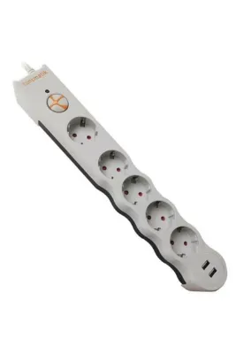 Tunçmatik Tsk5015 Powersurge 5 Usb Girişli 5'li Kablolu 1050 Joule 1 5 mt Beyaz Grup Priz