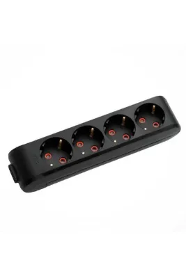 VİKO Ml-90133400 Multi-let 4lü Priz Çocuk Korumalı Topraklı Klemensli Siyah Grup Priz