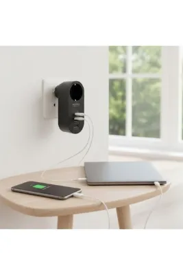 Go İthalat 2 USB,1 TYPE-C Girişli 1'li Çocuk Korumalı,Isıya Karşı Dayanıklı 2500Watt Termal Akım Korum