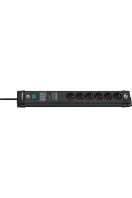 Brennenstuhl Premium-Line 6 Soketli 5 Metre 60.000 Amper Akım Korumalı Parazit Giderici Priz