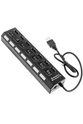 Temiz Pazar 7 Port Usb Hub - On/off Switch Işıklı - Usb Çoklayıcı - Chipli