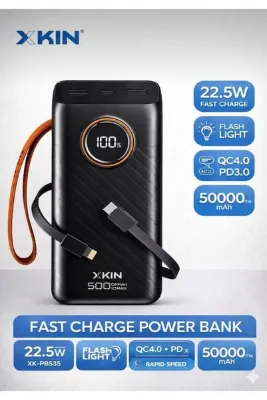 XKIN 50.000 mAh 22.5 w Hızlı şarj etme özelliği olan Powerbank