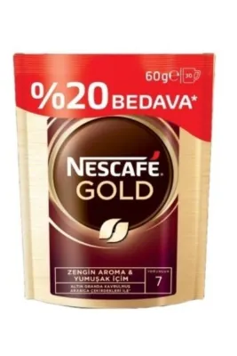 Nescafe Gold Kahve 60 GR %20 Bedava