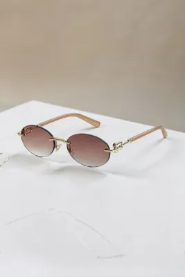 REN EYEWEAR DERLA Metal Oval Kadın Güneş Gözlüğü Degrade Kesme Cam UV400 Korumalı